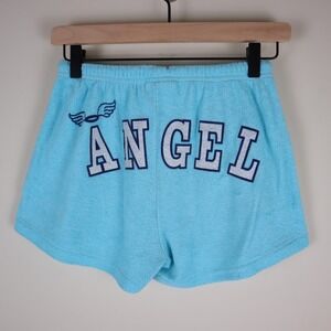 Vintage Y2K Rave Girl Angel Short Shorts Baby Blue Youth Size Medium 10/12